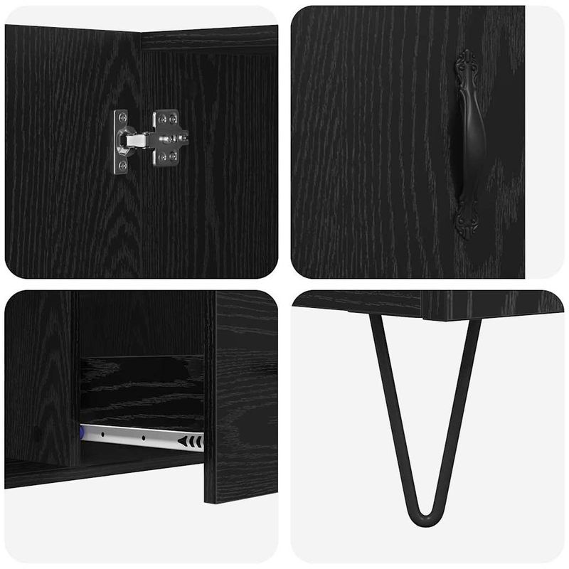 Casa si Gradina - Mobilier - Comode si corpuri - Comode - Bufet cu sertar Stejar Negru 100 x 36 x 60 cm Lemn compozit - Infinity.ro
