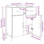 Casa si Gradina - Mobilier - Comode si corpuri - Comode - Bufet cu sertar Lemn Vechi 69,5 x 34 x 90 cm Lemn compozit - Infinity.ro