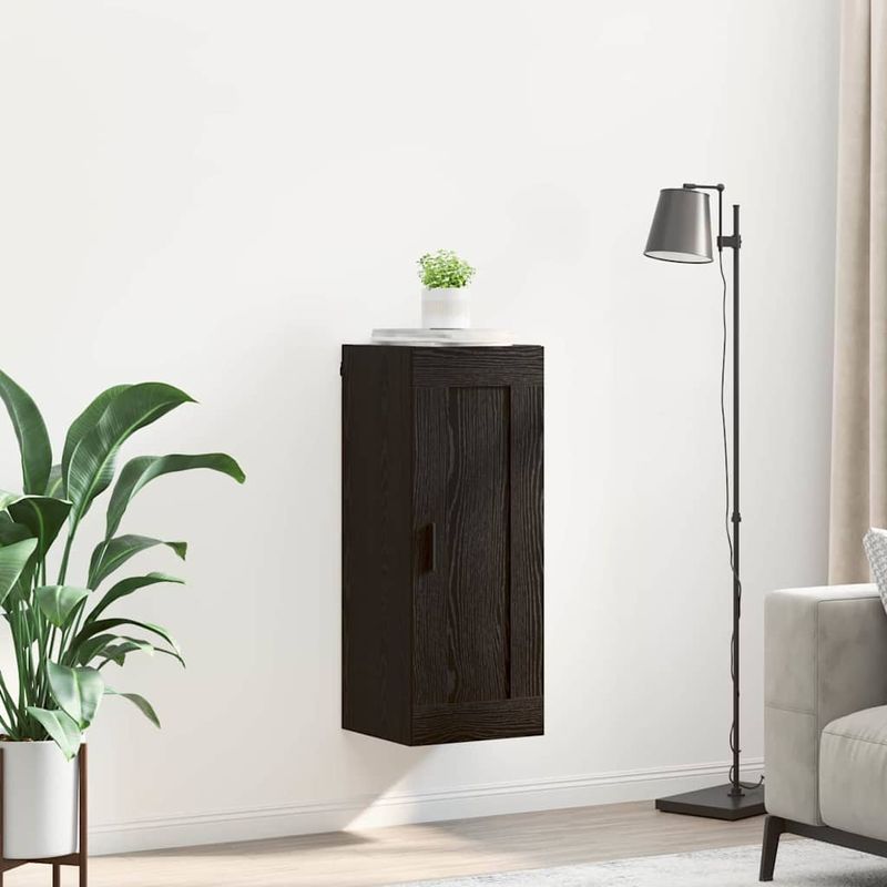 Casa si Gradina - Mobilier - Comode si corpuri - Comode - Dulap montat pe perete Stejar Negru 34,5 x 34 x 90 cm - Infinity.ro