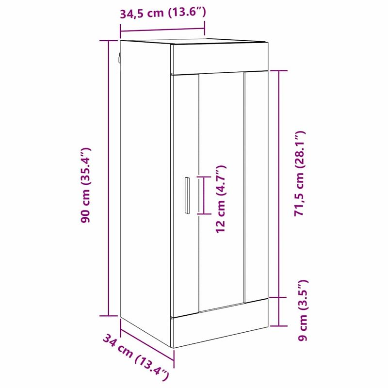 Casa si Gradina - Mobilier - Comode si corpuri - Comode - Dulap montat pe perete Stejar Negru 34,5 x 34 x 90 cm - Infinity.ro