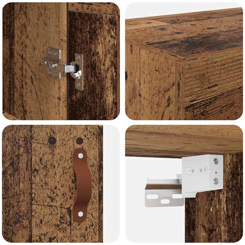 Casa si Gradina - Mobilier - Comode si corpuri - Comode - Dulap montat pe perete Lemn Vechi 34,5 x 34 x 90 cm - Infinity.ro