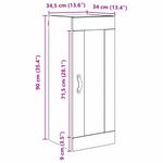 Casa si Gradina - Mobilier - Comode si corpuri - Comode - Dulap montat pe perete Lemn Vechi 34,5 x 34 x 90 cm - Infinity.ro