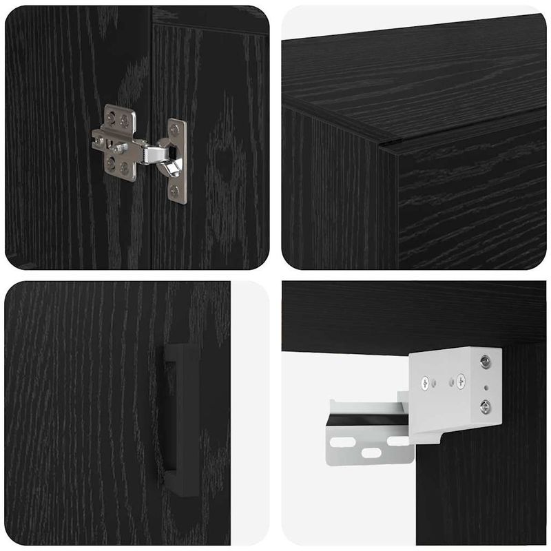 Casa si Gradina - Mobilier - Comode si corpuri - Comode - Dulap montat pe perete Stejar Negru 69,5 x 34 x 90 cm - Infinity.ro
