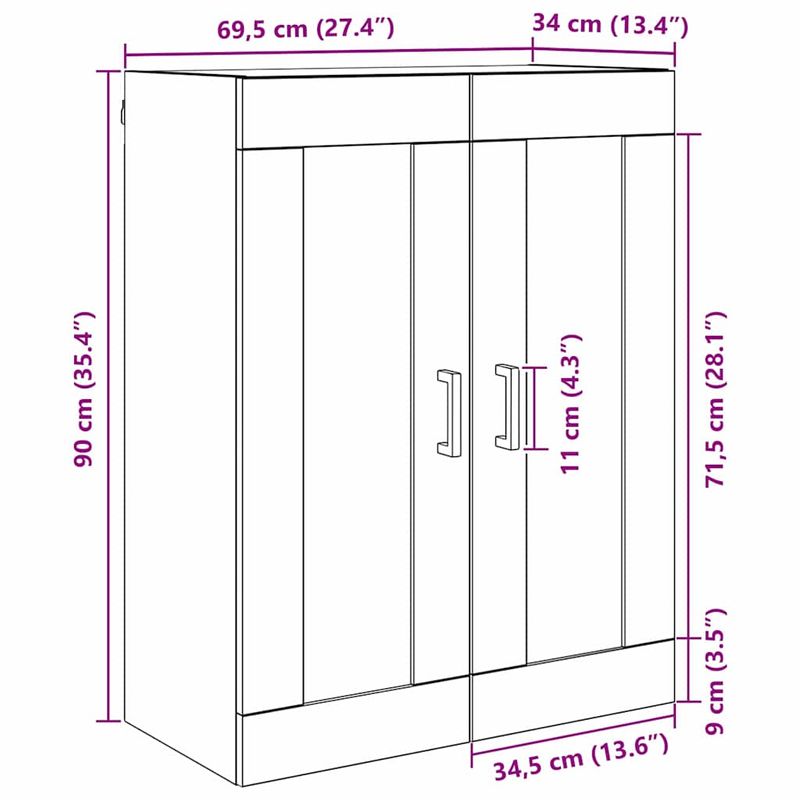 Casa si Gradina - Mobilier - Comode si corpuri - Comode - Dulap montat pe perete Stejar Negru 69,5 x 34 x 90 cm - Infinity.ro
