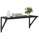 Casa si Gradina - Mobilier - Biblioteci si rafturi - Rafturi - Semele de perete cu raft 2 pcs Stejar Negru 60 x 25 x 25,5 cm - Infinity.ro