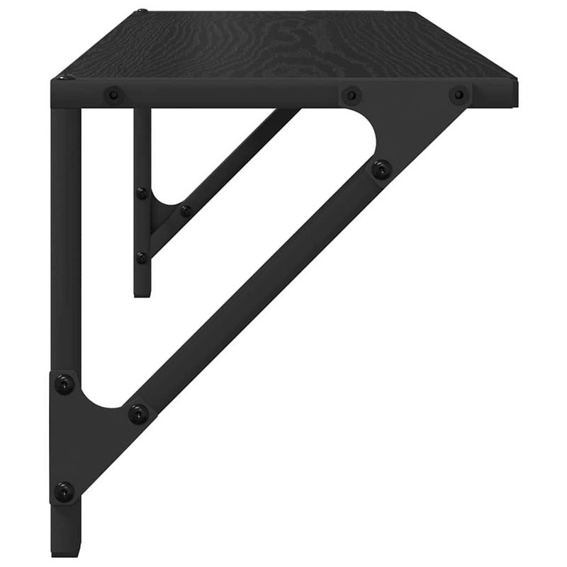 Casa si Gradina - Mobilier - Biblioteci si rafturi - Rafturi - Semele de perete cu raft 2 pcs Stejar Negru 60 x 25 x 25,5 cm - Infinity.ro