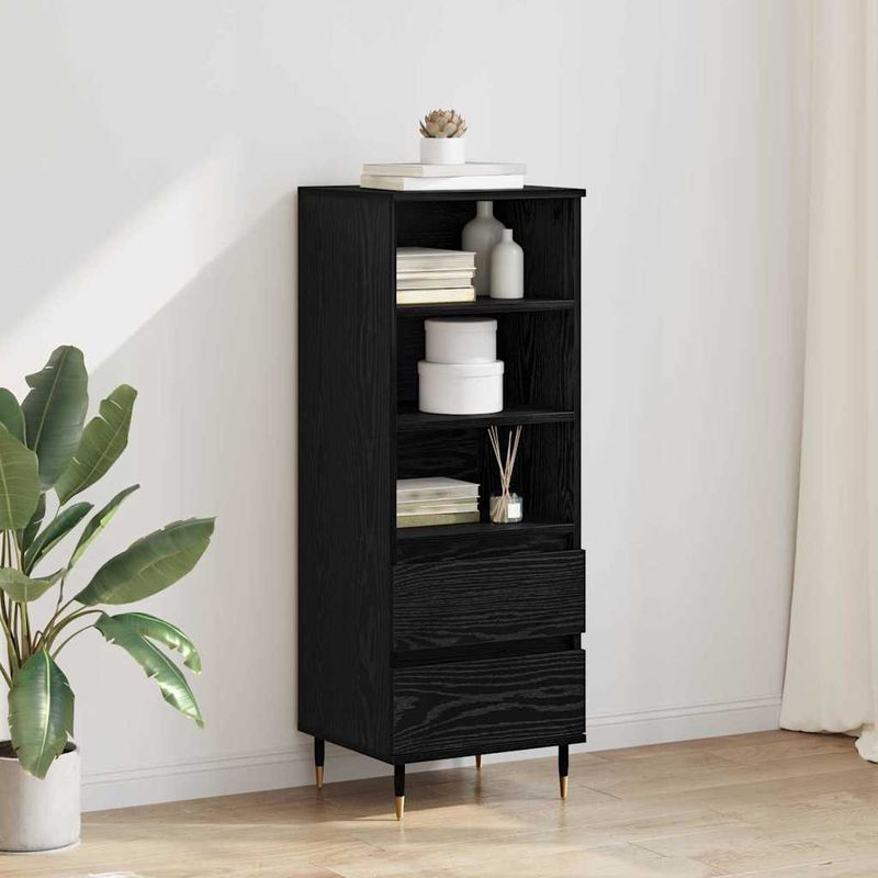 Casa si Gradina - Mobilier - Comode si corpuri - Comode - Bufet cu sertar Stejar Negru 40 x 36 x 110 cm Lemn compozit - Infinity.ro