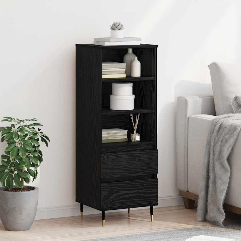 Casa si Gradina - Mobilier - Comode si corpuri - Comode - Bufet cu sertar Stejar Negru 40 x 36 x 110 cm Lemn compozit - Infinity.ro