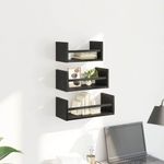 Casa si Gradina - Mobilier - Biblioteci si rafturi - Rafturi - Set rafturi de perete cu raft 3 pcs Stejar Negru 40x16x14cm - Infinity.ro