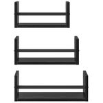 Casa si Gradina - Mobilier - Biblioteci si rafturi - Rafturi - Set rafturi de perete cu raft 3 pcs Stejar Negru 40x16x14cm - Infinity.ro