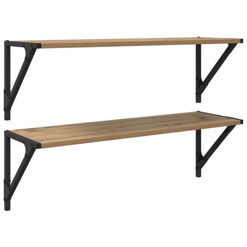 Casa si Gradina - Mobilier - Biblioteci si rafturi - Rafturi - Semele de perete 2 pcs Stejar Artizanal 80 x 25 x 25,5 cm - Infinity.ro
