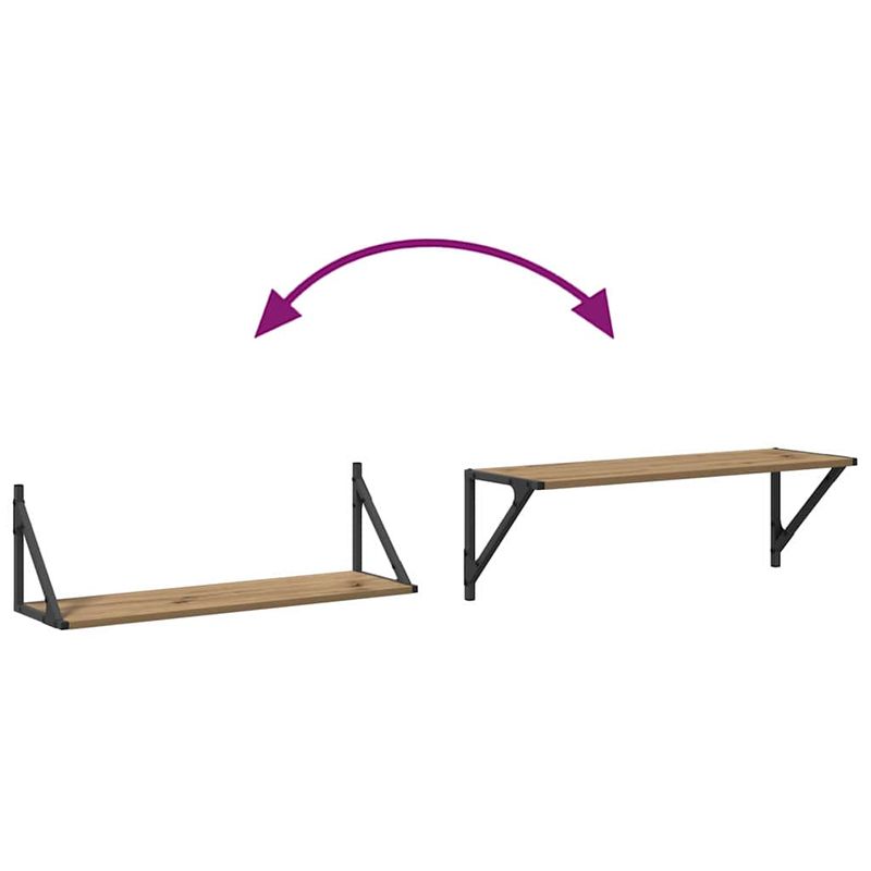 Casa si Gradina - Mobilier - Biblioteci si rafturi - Rafturi - Semele de perete 2 pcs Stejar Artizanal 80 x 25 x 25,5 cm - Infinity.ro
