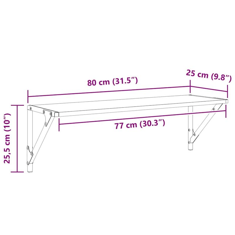 Casa si Gradina - Mobilier - Biblioteci si rafturi - Rafturi - Semele de perete 2 pcs Stejar Artizanal 80 x 25 x 25,5 cm - Infinity.ro