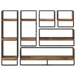 Casa si Gradina - Mobilier - Biblioteci si rafturi - Rafturi - Set rafturi de perete cu raft 6 pcs Lemn Vechi 100 x 25 x 30 cm - Infinity.ro