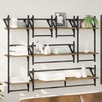 Casa si Gradina - Mobilier - Biblioteci si rafturi - Rafturi - Set rafturi de perete 6 pcs Stejar Artizanal 100 x 25 x 30 cm - Infinity.ro