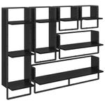Casa si Gradina - Mobilier - Biblioteci si rafturi - Rafturi - Set rafturi de perete 6 pcs Stejar Negru 100 x 25 x 30 cm - Infinity.ro