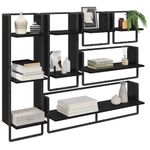Casa si Gradina - Mobilier - Biblioteci si rafturi - Rafturi - Set rafturi de perete 6 pcs Stejar Negru 100 x 25 x 30 cm - Infinity.ro