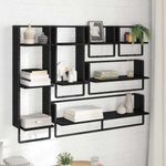Casa si Gradina - Mobilier - Biblioteci si rafturi - Rafturi - Set rafturi de perete 6 pcs Stejar Negru 100 x 25 x 30 cm - Infinity.ro