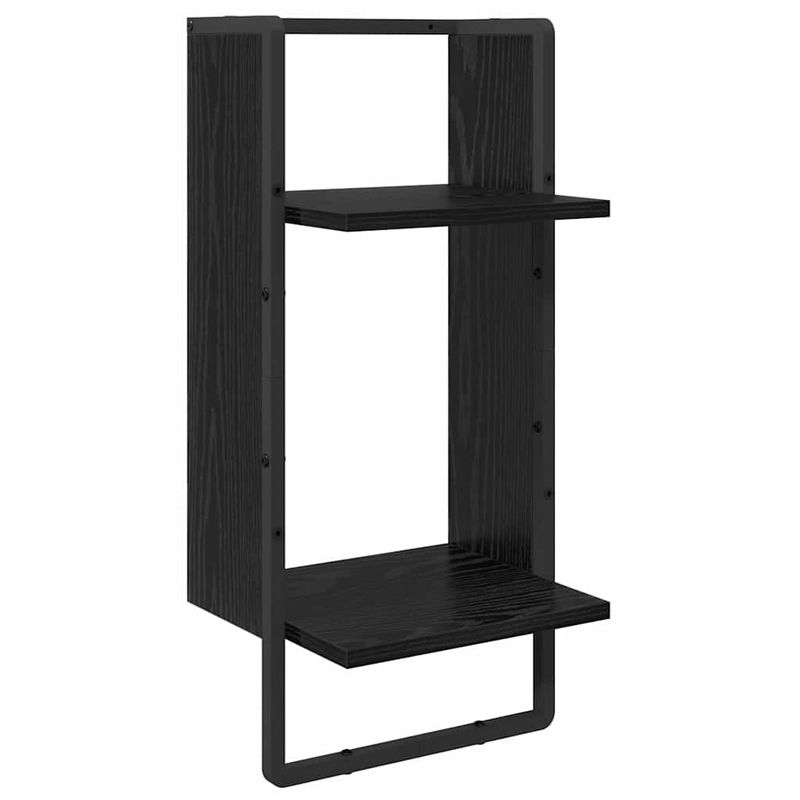 Casa si Gradina - Mobilier - Biblioteci si rafturi - Rafturi - Set rafturi de perete 6 pcs Stejar Negru 100 x 25 x 30 cm - Infinity.ro