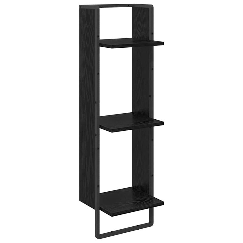 Casa si Gradina - Mobilier - Biblioteci si rafturi - Rafturi - Set rafturi de perete 6 pcs Stejar Negru 100 x 25 x 30 cm - Infinity.ro