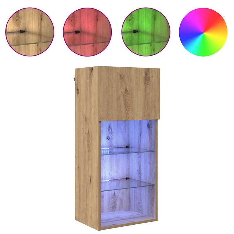 Casa si Gradina - Mobilier - Comode si corpuri - Comode - Sistem de TV montat pe perete Pe perete Stejar Artizanal - Infinity.ro