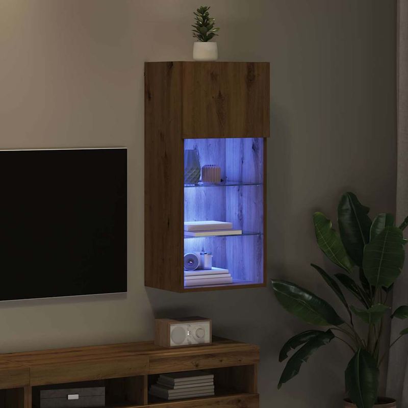 Casa si Gradina - Mobilier - Comode si corpuri - Comode - Sistem de TV montat pe perete Pe perete Stejar Artizanal - Infinity.ro