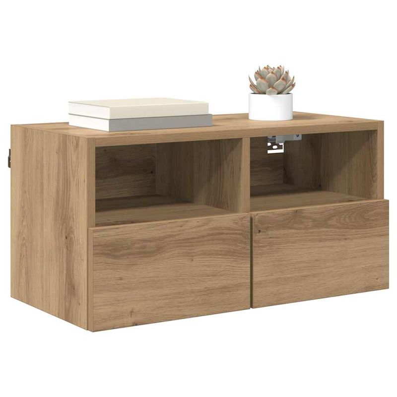 Casa si Gradina - Mobilier - Comode si corpuri - Comode - Dulap TV de perete Pe perete Stejar Artizanal 60 x 30 x 30 cm - Infinity.ro