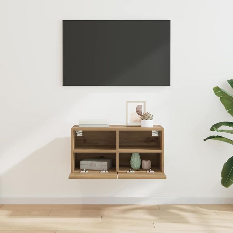 Casa si Gradina - Mobilier - Comode si corpuri - Comode - Dulap TV de perete Pe perete Stejar Artizanal 60 x 30 x 30 cm - Infinity.ro