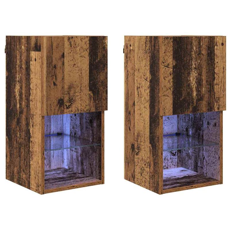 Casa si Gradina - Mobilier - Comode si corpuri - Comode - Sifonieri pentru TV montate pe perete 2 pcs Lemn Vechi - Infinity.ro