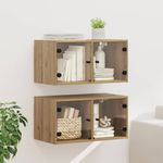 Casa si Gradina - Mobilier - Dulapuri si sifoniere - Dulapuri - Dulapuri de perete 2 pcs Stejar Artizanal 68 x 37 x 35 cm - Infinity.ro