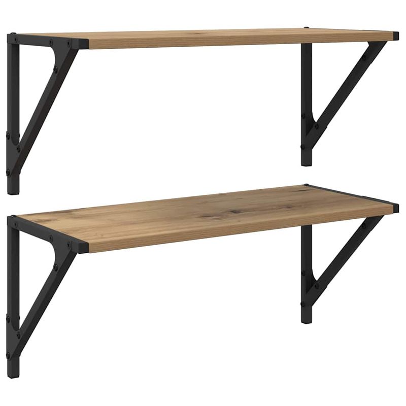Casa si Gradina - Mobilier - Biblioteci si rafturi - Rafturi - Semele de perete 2 pcs Stejar Artizanal 60 x 25 x 25,5 cm - Infinity.ro