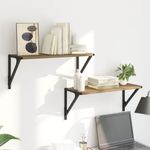 Casa si Gradina - Mobilier - Biblioteci si rafturi - Rafturi - Semele de perete 2 pcs Stejar Artizanal 60 x 25 x 25,5 cm - Infinity.ro