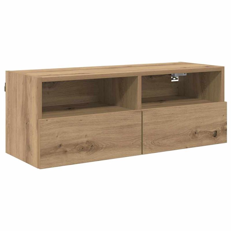 Casa si Gradina - Mobilier - Comode si corpuri - Comode - Dulap TV de perete Pe perete Stejar Artizanal 80 x 30 x 30 cm - Infinity.ro