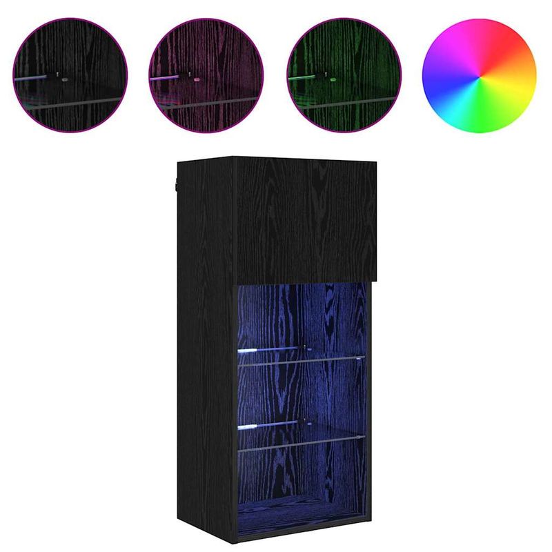 Casa si Gradina - Mobilier - Comode si corpuri - Comode - Sifonieri pentru TV montate pe perete 2 pcs Stejar Negru - Infinity.ro