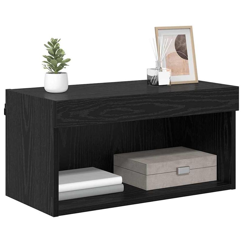 Casa si Gradina - Mobilier - Comode si corpuri - Comode - Cabinet TV Pe perete Stejar Negru 60 x 30 x 30 cm Lemn compozit - Infinity.ro