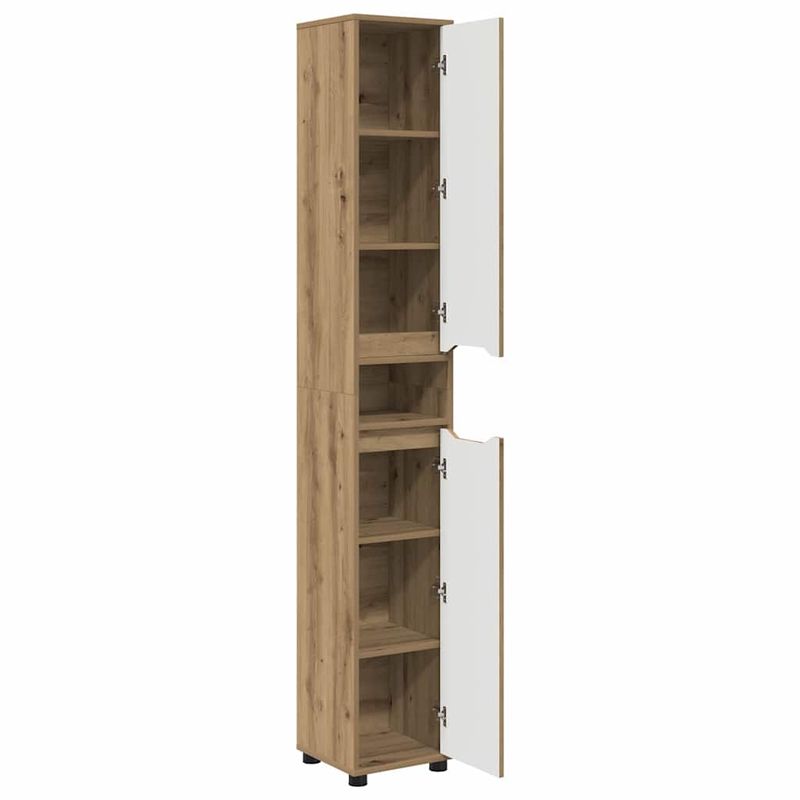 Casa si Gradina - Mobilier - Mobilier baie - Corpuri baie - Dulap de Baie Stejar Artizanal 30,5 x 30 x 195 cm Lemn compozit - Infinity.ro