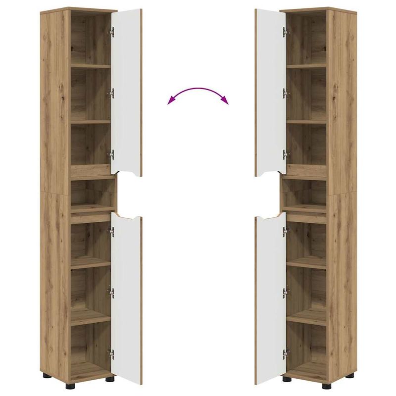 Casa si Gradina - Mobilier - Mobilier baie - Corpuri baie - Dulap de Baie Stejar Artizanal 30,5 x 30 x 195 cm Lemn compozit - Infinity.ro