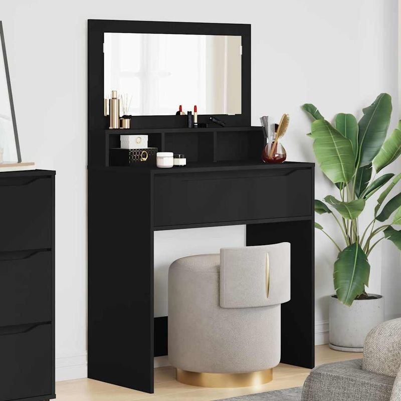 Casa si Gradina - Mobilier - Comode si corpuri - Masute de toaleta - Mese de toaleta pentru dormitor Negru 80 x 39,6 x 135 cm - Infinity.ro
