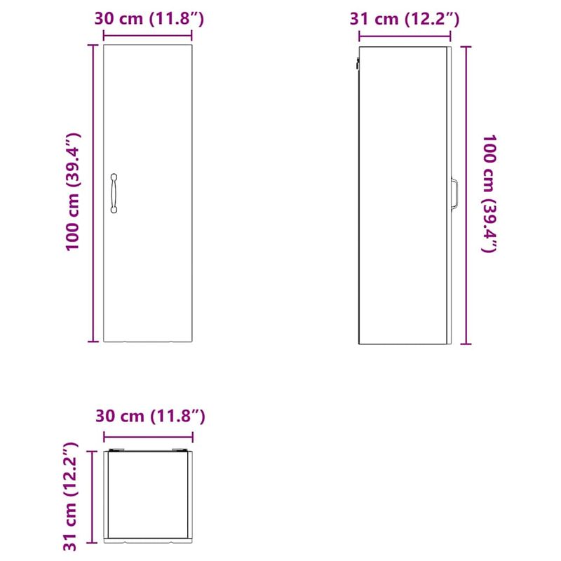 Casa si Gradina - Mobilier - Comode si corpuri - Corpuri bucatarie - Dulap de bucatarie Gri din beton 30 x 31 x 100 cm Lemn compozit - Infinity.ro