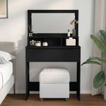 Casa si Gradina - Mobilier - Comode si corpuri - Masute de toaleta - Mese de toaleta pentru dormitor Negru 80 x 39,6 x 135 cm - Infinity.ro