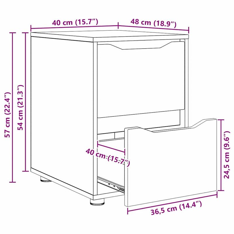 Casa si Gradina - Mobilier - Dulapuri si sifoniere - Dulapuri - Dulap de depozitare Stejar Artizanal 40 x 48 x 57 cm - Infinity.ro