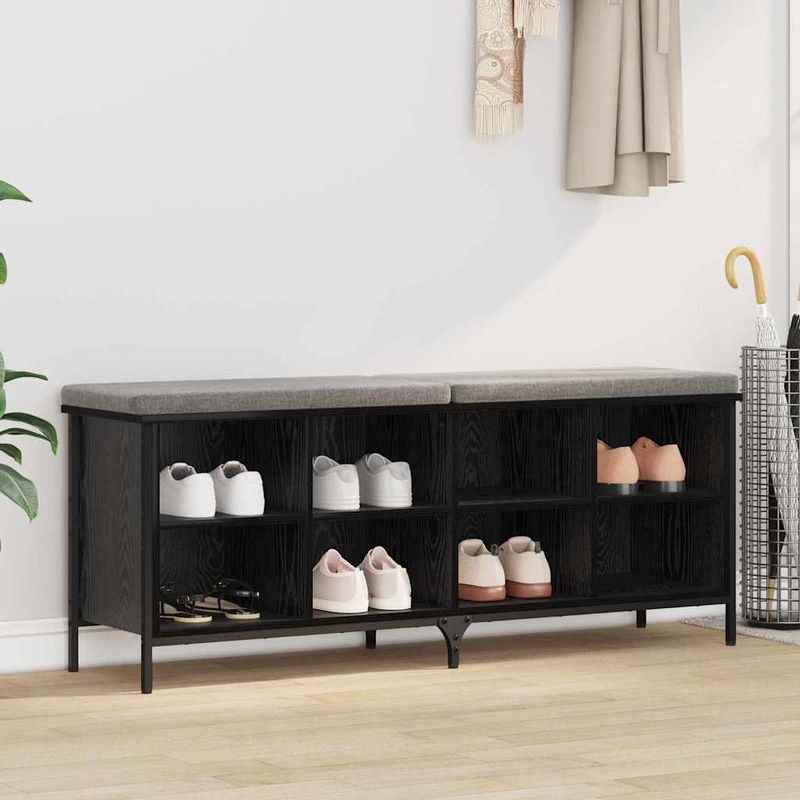 Casa si Gradina - Mobilier - Organizare si depozitare - Organizator incaltaminte - Dulap pentru pantofi cu raft Stejar Negru 131 x 35 x 50 cm - Infinity.ro