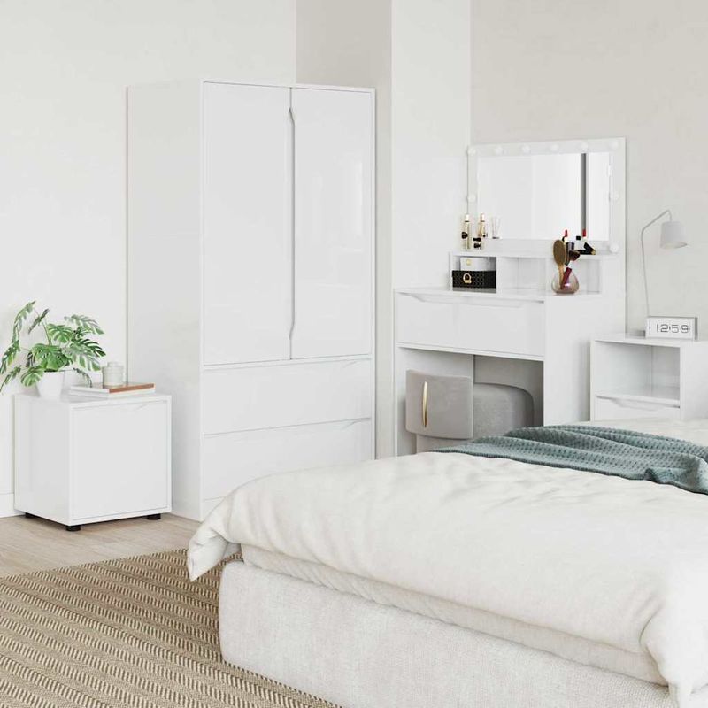 Casa si Gradina - Mobilier - Dulapuri si sifoniere - Dulapuri - Dulap de Baie Alb lucios 40,5 x 40 x 44 cm Lemn compozit - Infinity.ro