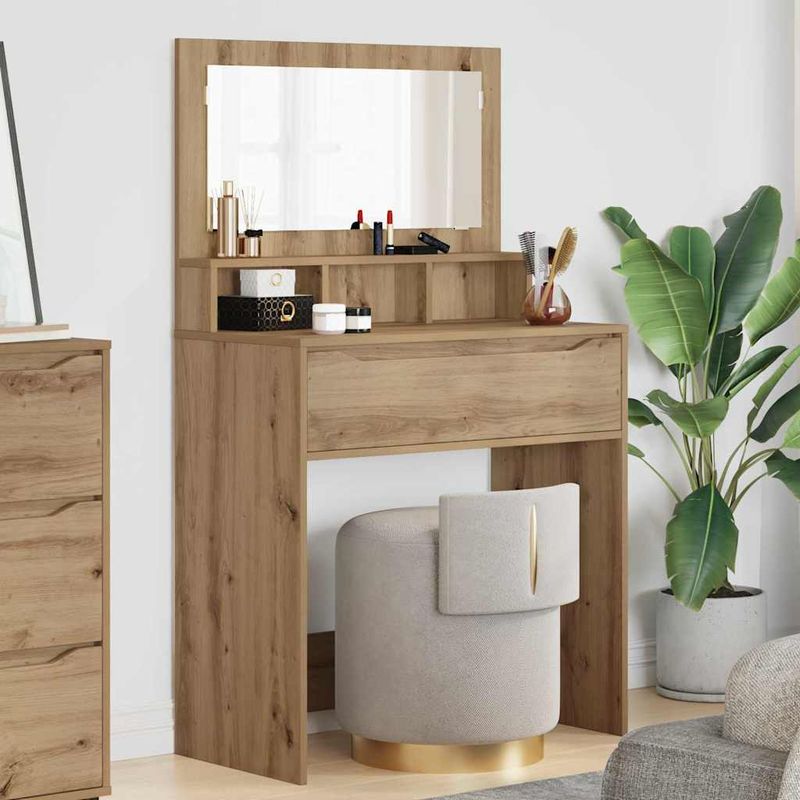 Casa si Gradina - Mobilier - Comode si corpuri - Masute de toaleta - Mese de toaleta pentru dormitor cu sertar Stejar Artizanal - Infinity.ro
