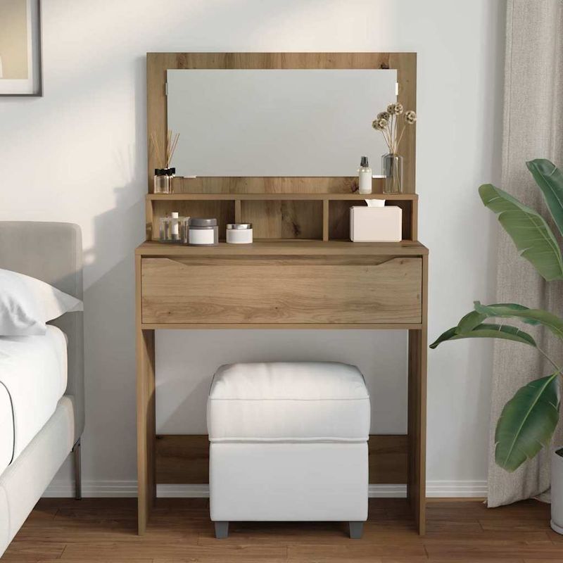 Casa si Gradina - Mobilier - Comode si corpuri - Masute de toaleta - Mese de toaleta pentru dormitor cu sertar Stejar Artizanal - Infinity.ro