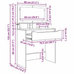 Casa si Gradina - Mobilier - Comode si corpuri - Masute de toaleta - Mese de toaleta pentru dormitor Alb 80 x 39,6 x 135 cm - Infinity.ro