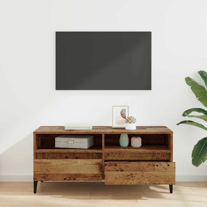 Casa si Gradina - Mobilier - Comode si corpuri - Comode - Cabinet TV cu sertar Lemn Vechi 100 x 34,5 x 44,5 cm - Infinity.ro