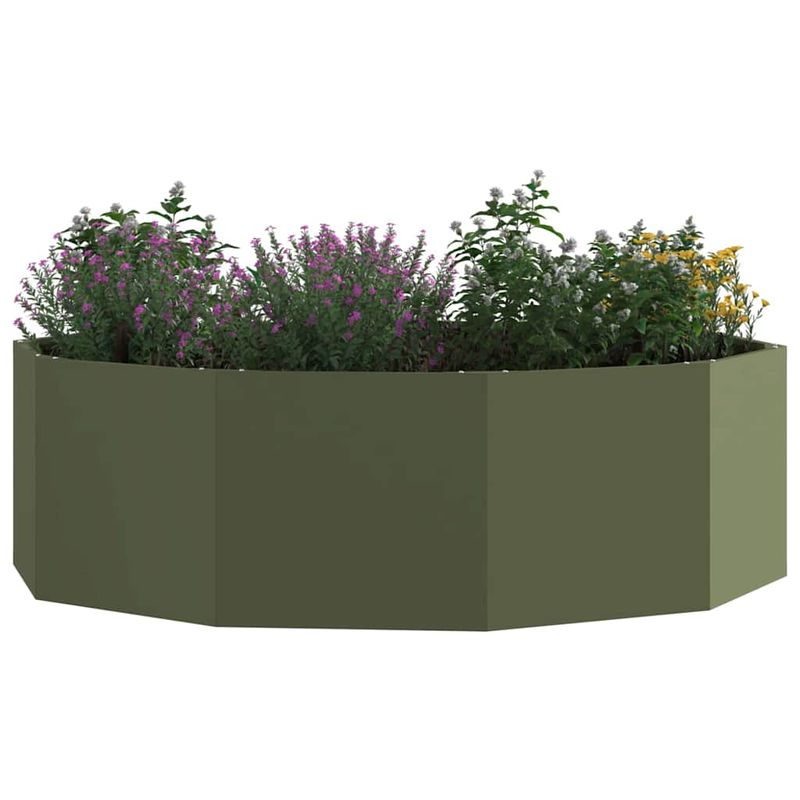 Casa si Gradina - Gradinarit si plante - Plante si ghivece - Ghivece si suporturi - Jardiniera Verde masliniu 120 x 120 x 35 cm Otel - Infinity.ro