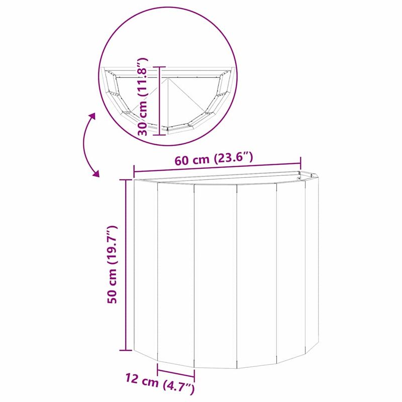 Casa si Gradina - Gradinarit si plante - Plante si ghivece - Ghivece si suporturi - Jardiniera Argintiu 60 x 30 x 50 cm Otel inoxidabil - Infinity.ro