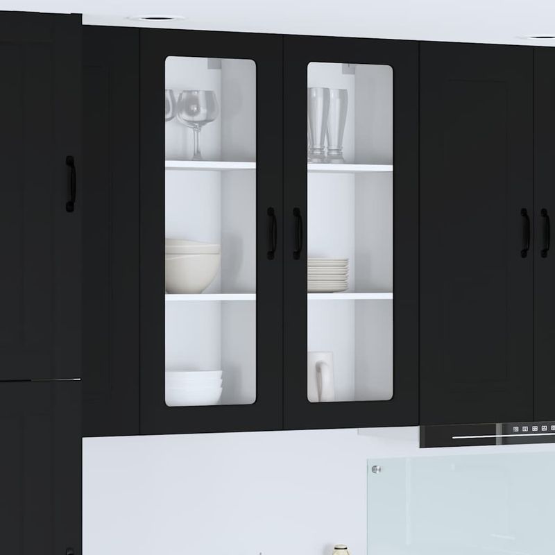 Casa si Gradina - Mobilier - Comode si corpuri - Corpuri bucatarie - Dulap suspendat de bucatarie cu raft Negru 40 x 31 x 100 cm - Infinity.ro